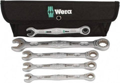 Wera - 4 Piece, 7/16" to 3/4", 12 Point Combination Wrench Set - Inch Measurement Standard, Satin Finish, Comes in Cordura Nylon Roll - USA Tool & Supply