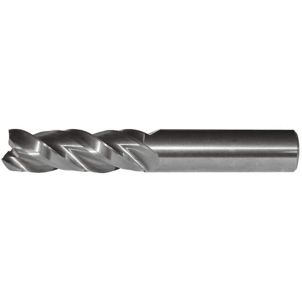 Kennametal - 1", 3 Flute, Single End, Solid Carbide, 0.12" Corner Radius End Mill - 4" OAL, 38° Helix, Right Hand Flute, 1-1/2" LOC, Right Hand Cut - USA Tool & Supply