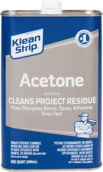 Klean-Strip - 1 Qt Acetone - Comes in Metal Can - USA Tool & Supply