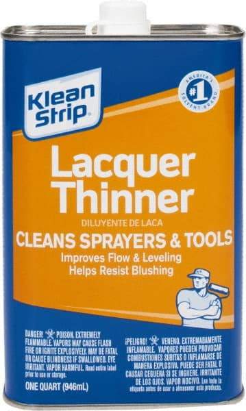 Klean-Strip - 1 Qt Lacquer Thinner - 590 gL VOC Content, Comes in Metal Can - USA Tool & Supply
