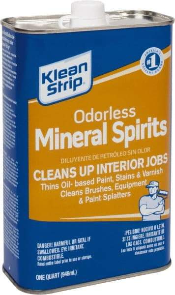 Klean-Strip - 1 Qt Mineral Spirits - 815 gL VOC Content, Comes in Metal Can - USA Tool & Supply