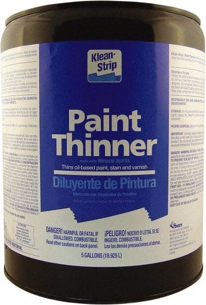Klean-Strip - 5 Gal Paint Thinner - 784 gL VOC Content, Comes in Metal Can - USA Tool & Supply