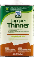 Klean-Strip - 1 Qt Lacquer Thinner - 230 gL VOC Content, Comes in Metal Can - USA Tool & Supply