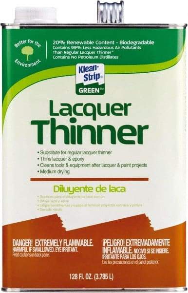 Klean-Strip - 1 Gal Lacquer Thinner - 789 gL VOC Content, Comes in Metal Can - USA Tool & Supply