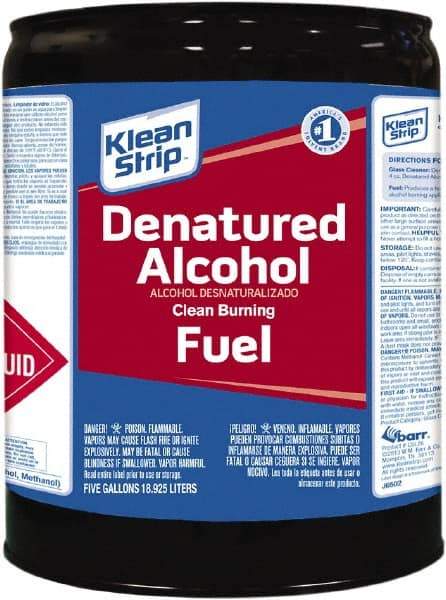 Klean-Strip - 5 Gal Denatured Alcohol - 790 gL VOC Content, Comes in Metal Can - USA Tool & Supply
