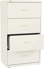 Basyx - 30" Wide x 53-1/4" High x 19-1/4" Deep, 4 Drawer Lateral File - Steel, Putty - USA Tool & Supply