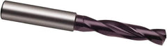 Guhring - 49/64" 140° Spiral Flute Solid Carbide Screw Machine Drill Bit - FIREX Finish, Right Hand Cut, 79mm Flute Length, 131mm OAL, SU Point, Straight Shank, Through Coolant - USA Tool & Supply