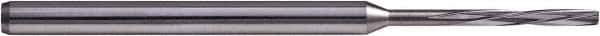 Hertel - 0.21mm Solid Carbide 4 Flute Chucking Reamer - Spiral Flute, 3mm Straight Shank, 1.5mm Flute Length, 50mm OAL - USA Tool & Supply