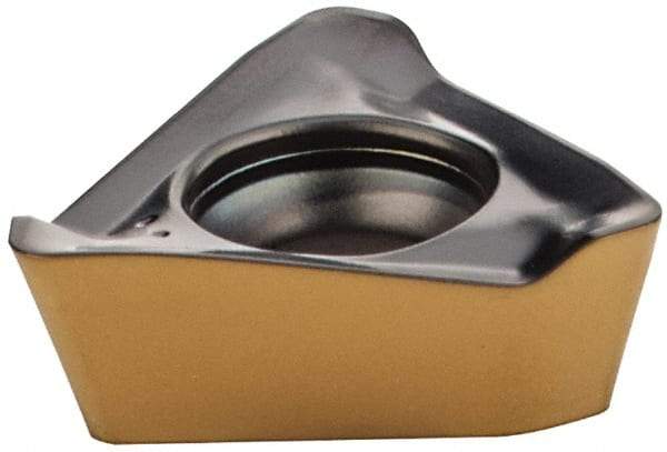 Iscar - HM390 TPKT1003 Grade IC808 Carbide Milling Insert - TiAlN/AlTiN/TiN Finish, 0.1516" Thick, 7.5mm Inscribed Circle, 0.8mm Corner Radius - USA Tool & Supply