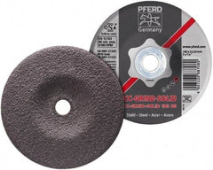 PFERD - 46 Grit, 4-1/2" Wheel Diam, 7/8" Arbor Hole, Type 27 Depressed Center Wheel - Aluminum Oxide - USA Tool & Supply
