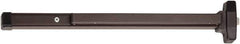 Falcon - 29-1/4 to 36" Wide Door Range, Duranodic Bronze Finish Medium Duty Rim Push Bar - 2-1/2 Projection - USA Tool & Supply