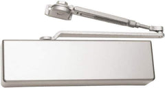 Falcon - 54" Door Width, 13-5/8" Closer Body Length, Heavy-Duty Door Closer to Full Cover to Hold Open Manual Damper - Aluminum Finish - USA Tool & Supply
