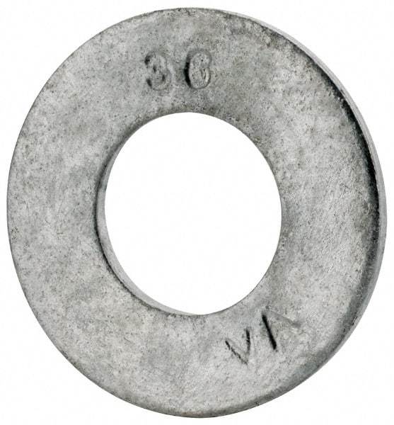 Value Collection - 3/8" Screw, Grade SAE 1035-1050 Steel Standard Flat Washer - 0.401" ID x 13/16" OD, 0.08" Thick, Galvanized Finish - USA Tool & Supply