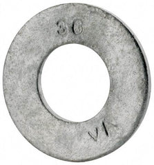 Value Collection - 3/8" Screw, Grade SAE 1035-1050 Steel Standard Flat Washer - 0.401" ID x 13/16" OD, 0.08" Thick, Galvanized Finish - USA Tool & Supply