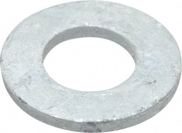 Value Collection - 1/2" Screw, Grade SAE 1035-1050 Steel Standard Flat Washer - 17/32" ID x 1-1/16" OD, 0.177" Thick, Galvanized Finish - USA Tool & Supply