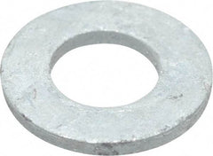 Value Collection - 1/2" Screw, Grade SAE 1035-1050 Steel Standard Flat Washer - 17/32" ID x 1-1/16" OD, 0.177" Thick, Galvanized Finish - USA Tool & Supply