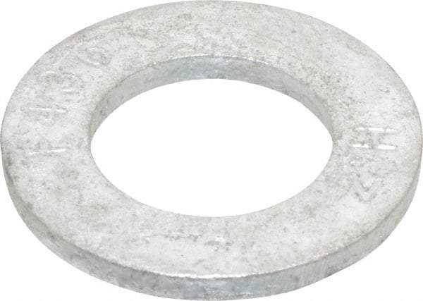 Value Collection - 3/4" Screw, Grade SAE 1035-1050 Steel Standard Flat Washer - 0.805" ID x 1-15/32" OD, 0.177" Thick, Galvanized Finish - USA Tool & Supply