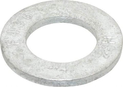 Value Collection - 3/4" Screw, Grade SAE 1035-1050 Steel Standard Flat Washer - 0.805" ID x 1-15/32" OD, 0.177" Thick, Galvanized Finish - USA Tool & Supply