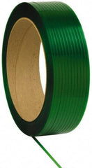 Made in USA - 3,250' Long x 1/2" Wide, Oscillated Coil Polyester Hand Strapping - 820 Lb Capacity, 0.028" Thick - USA Tool & Supply