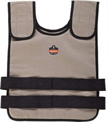 Ergodyne - Size S/M, Khaki Cooling Vest - 32 to 40" Chest, Zipper Front, Cotton - USA Tool & Supply