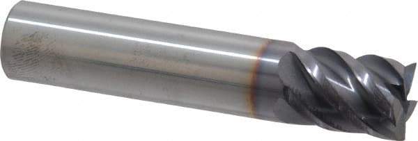 Niagara Cutter - 1/2", 5/8" LOC, 1/2" Shank Diam, 2-1/2" OAL, 5 Flute, Solid Carbide Square End Mill - Single End, TiAlN Finish, Spiral Flute, 45° Helix, Centercutting, Right Hand Cut, Right Hand Flute, Series S545 - USA Tool & Supply