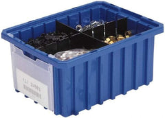 Akro-Mils - 0.96 Cu Ft, 40 Lb Load Capacity Gray Polyethylene Dividable Container - Stacking, 22.4" Long x 17.4" Wide x 6" High - USA Tool & Supply