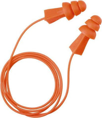 Tasco - Reusable, Corded, 27 dB, Flange Earplugs - Orange - USA Tool & Supply