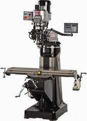 Vectrax - 9" Table Width x 48" Table Length, Variable Speed Pulley Control, 3 Phase Knee Milling Machine - R8 Spindle Taper, 2 hp - USA Tool & Supply