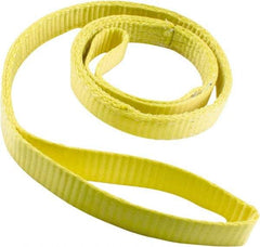 Erickson Manufacturing - 4' Long x 1" Wide, 2,400 Lb Vertical Capacity, 2 Ply, Polyester Web Sling - 1,920 Lb Choker Capacity, Yellow - USA Tool & Supply
