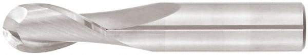 Niagara Cutter - 3/4" Diam, 1" LOC, 2 Flute Solid Carbide Ball End Mill - Uncoated, Single End, 3" OAL, 3/4" Shank Diam, Spiral Flute - USA Tool & Supply