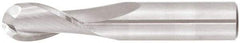 Niagara Cutter - 1/2" Diam, 3" LOC, 2 Flute Solid Carbide Ball End Mill - TiAlN Finish, Single End, 6" OAL, 1/2" Shank Diam, Spiral Flute - USA Tool & Supply