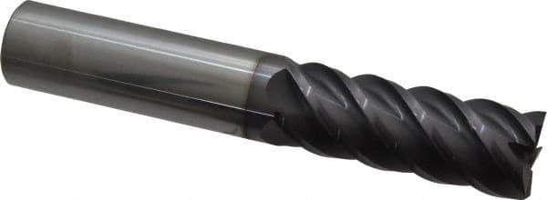 Niagara Cutter - 1", 2-5/8" LOC, 1" Shank Diam, 6" OAL, 5 Flute, Solid Carbide Square End Mill - Single End, AlTiN Finish, Spiral Flute, 45° Helix, Centercutting, Right Hand Cut, Right Hand Flute, Series S545 - USA Tool & Supply
