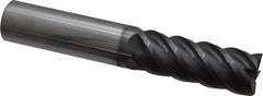 Niagara Cutter - 1", 2-5/8" LOC, 1" Shank Diam, 6" OAL, 5 Flute, Solid Carbide Square End Mill - Single End, AlTiN Finish, Spiral Flute, 45° Helix, Centercutting, Right Hand Cut, Right Hand Flute, Series S545 - USA Tool & Supply