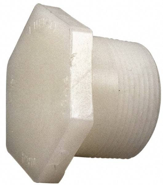 NIBCO - 1/2" PVDF Plastic Pipe Threaded Plug - Schedule 80, MIPT End Connections - USA Tool & Supply