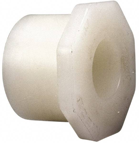 NIBCO - 2 x 1" PVDF Plastic Pipe Flush Socket Reducer Bushing - Schedule 80, SPIG x S End Connections - USA Tool & Supply