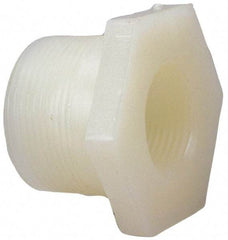 NIBCO - 2 x 1" PVDF Plastic Pipe Flush Threaded Reducer Bushing - Schedule 80, MIPT x FIPT End Connections - USA Tool & Supply