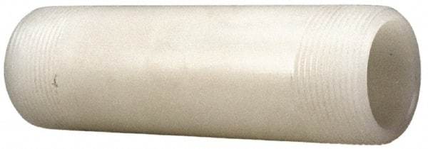 NIBCO - 1" Pipe, 4" Long PVDF Threaded Plastic Pipe Nipple - Schedule 80, Natural - USA Tool & Supply