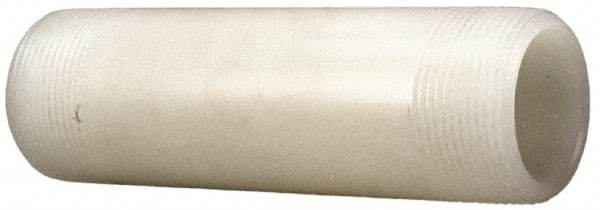 NIBCO - 1" Pipe, 5" Long PVDF Threaded Plastic Pipe Nipple - Schedule 80, Natural - USA Tool & Supply