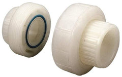 NIBCO - 3/4" PVDF Plastic Pipe Socket Union - Schedule 80, S x S End Connections - USA Tool & Supply