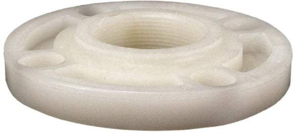 NIBCO - 2" Pipe, 6" OD, PVDF Threaded Pipe Flange - Schedule 80, Natural - USA Tool & Supply