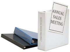 UNIVERSAL - 3" Sheet Capacity, 8-1/2 x 11", Deluxe Round Ring View Binder - Suede Grain Vinyl, White - USA Tool & Supply