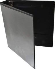 UNIVERSAL - 1-1/2" Sheet Capacity, 8-1/2 x 11", Deluxe Round Ring View Binder - Suede Grain Vinyl, Black - USA Tool & Supply