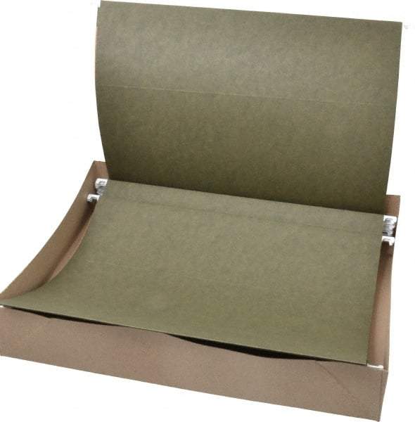 UNIVERSAL - 9-1/2 x 11-3/4", Letter Size, Green, Hanging File Folder - 1/5 Tab Cut Location - USA Tool & Supply