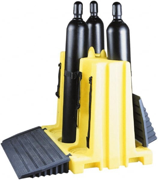 Enpac - Gas Cylinder Carts, Racks, Stands & Holders Type: Six Cylinder Floor Stand Rack Fits Cylinder Diameter: 3; 4; 5; 6; 7; 8; 9; 10 (Inch) - USA Tool & Supply