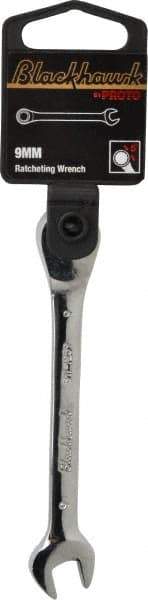 Blackhawk by Proto - 9mm 12 Point Combination Wrench - 4-1/2" OAL, Steel, Chrome Finish - USA Tool & Supply