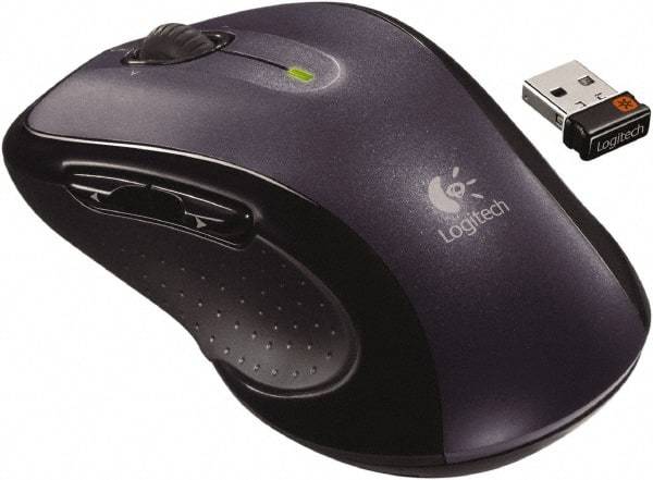 Logitech - Dark Gray Wireless Mouse - Use with Mac OS X 10.4 & Later,Windows XP, Vista, 7, 8 - USA Tool & Supply