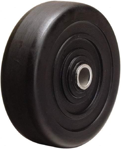 Hamilton - 4 Inch Diameter x 1-1/4 Inch Wide, Hard Rubber Caster Wheel - 250 Lb. Capacity, 1-1/2 Inch Hub Length, 1/2 Inch Axle Diameter, Self-Lube Bearing - USA Tool & Supply