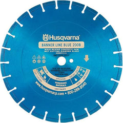 Husqvarna - 20" Diam, 1" Arbor Hole Diam, Continuous Edge Tooth Wet & Dry Cut Saw Blade - Diamond-Tipped, General Purpose Action, Standard Round Arbor - USA Tool & Supply