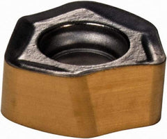 Iscar - H600 WXCU040310 HP Grade IC830 Carbide Milling Insert - TiAlN/TiN Finish, 0.122" Thick, 0.246" Inscribed Circle, 0.97mm Corner Radius - USA Tool & Supply