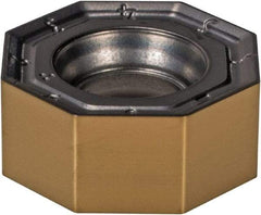 Iscar - ONHU050505 MM Grade IC808 Carbide Milling Insert - TiAlN/AlTiN/TiN Finish, 0.2047" Thick, 13mm Inscribed Circle, 0.5mm Corner Radius - USA Tool & Supply